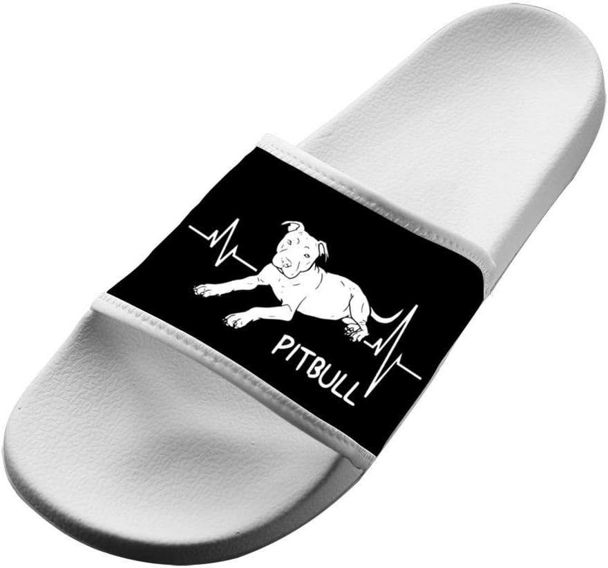 Shoes Unisex Non-Slip Pitbull Heart Beat Fashion Slide Sandals Indoor & Outdoor Slippers