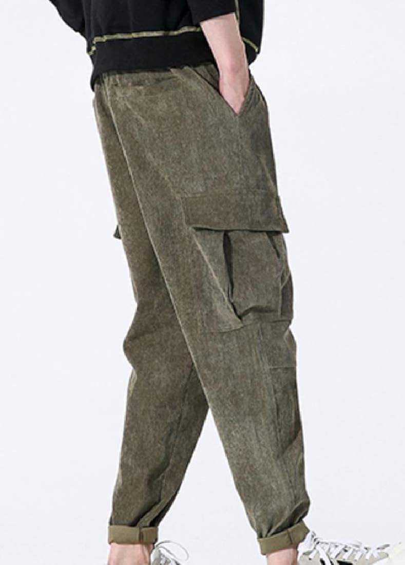 mens elastic khaki pants