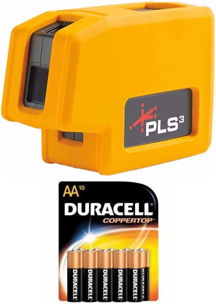 Pacific Laser Systems PLS 3 Red Tool With 10 Pack Duracell AA Batteries