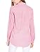 Allegra K Women's Striped Button Down Shirts 2024 Fall Turndown Collar Roll-up Long Sleeve Shirt Medium Pink