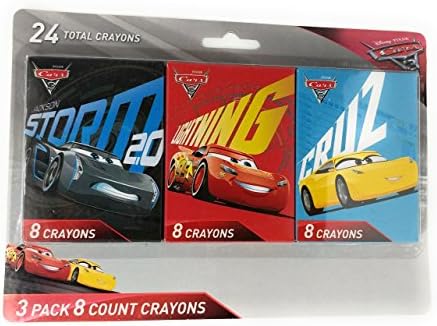Disney Cars 3 - 3 Pack - 8 Count Crayons