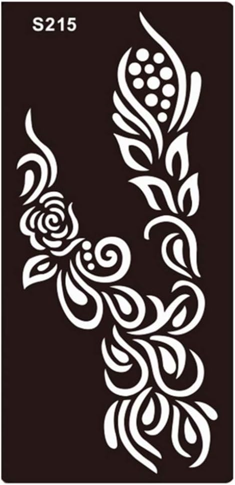 Uptake Inc famous Black Natural Herbal Henna Paste Cones Temporary Tattoo Kit Body Art Paint Mehandi Ink With 30 Styles Henna Tattoo Stencil Tattoo Template(None S215)
