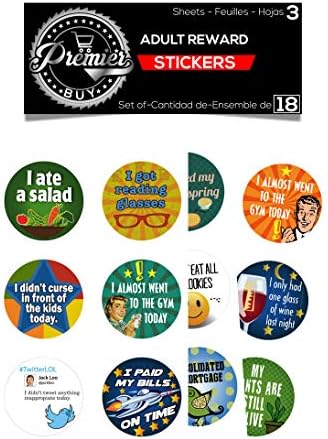 Premier 18 White Elephant Gifts Stickers ( 100% Vynil) Funny Stickers for Adults, Gag Gifts ,Achievement Gifts, Hostess Gifts, Funny Gifts