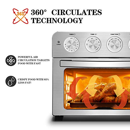 Geek Chef Air Fryer Toaster Oven, 6 Slice 24QT Convection Airfryer Countertop Oven, Roast, Bake