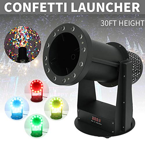 110V 1200W Manual/RC/DMX Control Professional DJ Confetti Launcher Machine With 12 LED Lights - Thumbnail 7