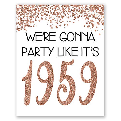 Pgbureau 11x14 In 60th Rose Gold Birthday Party Decoration