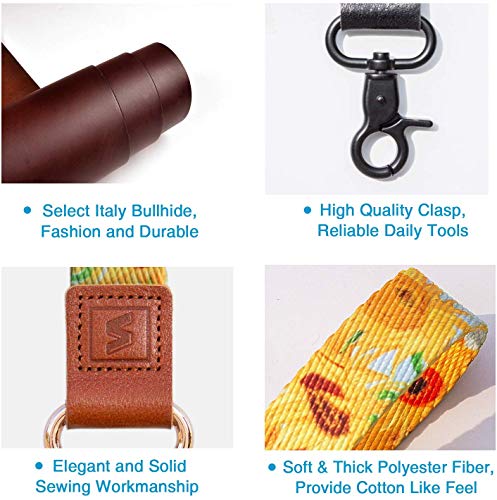 SENLLY Cool Hand Wrist Lanyard Premium Quality Wristlet Strap with Metal Clasp and Genuine Leather, for Key Chain, Cell Mobile Phone, Camera, Charms, Lightweight Items etc