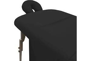 London Linens Soft Microfiber Massage Table Sheets Set 3 Piece Set - Includes Massage Table Cover, Massage Fitted Sheet, and Massage Face Rest Cover (Exotic Black)