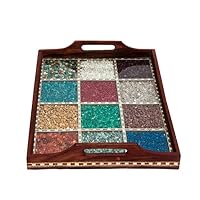 SmartHUG Wooden Handmade Gemstone Decorative Tray