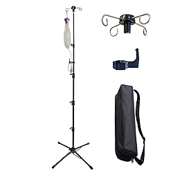 Four-Leg Portable IV Pole for Travel, Adjustable IV