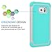 Tekcoo for Galaxy S6 Case, [Tmajor Series] [Grey/Turquoise] Shock Absorbing Hybrid Rubber Plastic Impact Defender Rugged Slim Hard Case Cover Shell for Samsung Galaxy S6 S VI G9200 GS6 All Carriers
