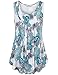 Youtalia Women Paisley Shirt, Summer Sleeveless Scoop Neck Pleat Swing Tunic Tank Top Green Grey XX-Large