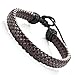 Urban Jewelry Trendy Braided Brown Pu Leather Bracelet Cuff Bangle for Men and Women, Unisex (Resizable)