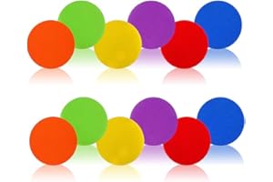 Poly Vinyl Spot Markers,12Pcs 4 inch Spot Markers,Floor Dots Non-Slip Rubber Agility Dots,Non Slip Rubber Agility Markers Fla