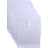 Letter Size Clear Poly Envelopes with String Closure 10 Pack, EGOSKY Plastic Envelope Folders with Top Opening