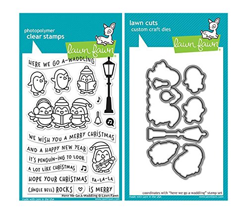Lawn fawn here we go a-waddling clear stamp and die set…