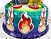 Super Mario Brothers Mario Versus Bowser Castle Themed Birthday Cake Topper Set