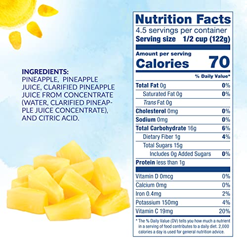 Dole Canned Fruit, Pineapple Tidbits in 100 Pineapple Juice, Gluten