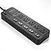 ISELECTOR 4320J Surge Protector 5-Outlet Individual Switch Power Strip with 2 USB Charging Station
