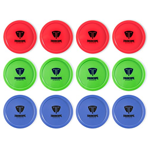Truscope Sports 12 Pack 3 1/4 Inch Air Hockey Pucks (Multi Color)