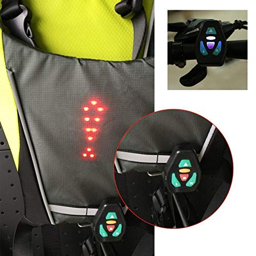 image for Iwinna LED Turn Signal Light Vest Wireless Bike Backpack with Directio