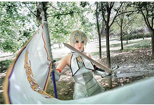 I TRUE ME Fate Apocrypha Full Set Ruler Jeanne d'Arc cosplay Rider Costume Full Set including(Dress + wig + sword + flag + full armor),S