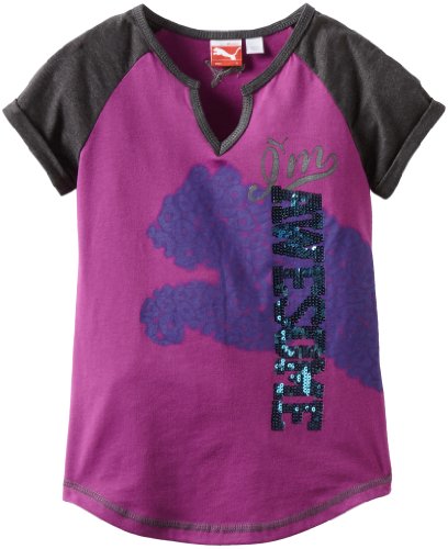 PUMA Big Girls' Awesome Cheetah Tee