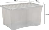Wham Crystal 60 Litre Storage Box with Lids Pack of 4 Grey view 4