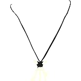 Mauna Kai Hawaiian Ulua or Jack Fish Hand Carved White Genuine Buffalo Bone 32” Adjustable Woven Black Cord Necklace - 2” Pendant