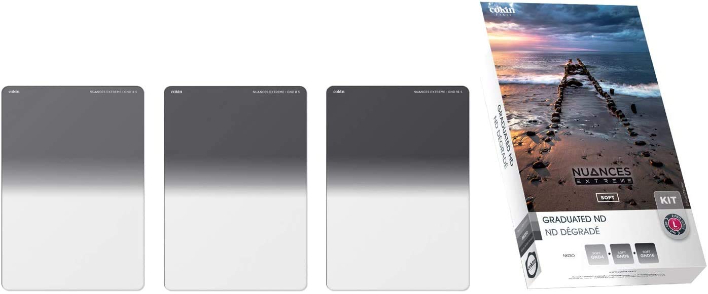 COKIN NUANCES Extreme SOFT Kit inc. GND4/GND8/GND16 Soft filters made of resistant mineral Glass for L Size (Z-Pro) 100mm filter-Holder system