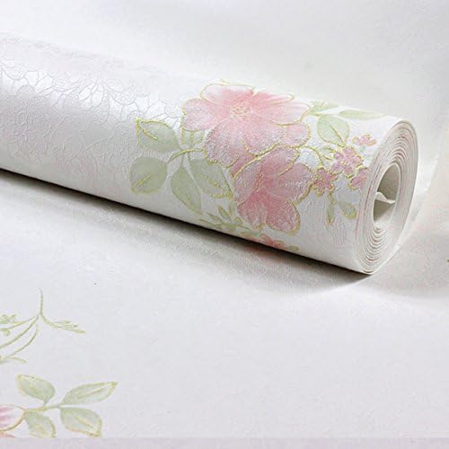Jedfild Non-Woven Cloth Minimalist Idyllic 3D Wallpaper Lace Cozy Living Room Romantic Korean Style Bedroom Wallpaper, White