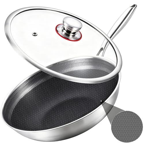 LOLYKITCH 12 Inch Hybrid Nonstick Wok with Lid | Ceramic Coating