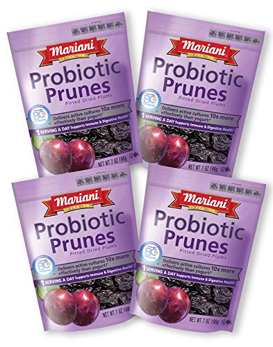 Mariani - Probiotic Pitted Prunes - 7oz (Pack of 4) - Supports Immune & Digestive Health - Gluten Free , Vegan…