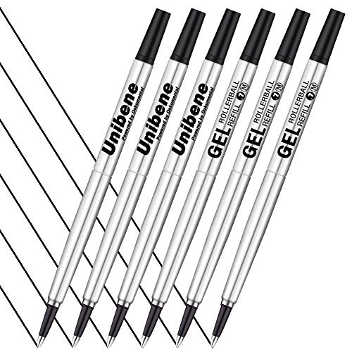 Unibene Parker Compatible Rollerball Refill 6 Pack, 0.7mm Medium Point