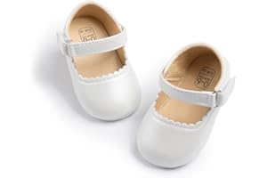 CENCIRILY Infant Baby Girls Mary Jane Flats Non Slip Soft Sole Prewalker Princess Wedding Dress Shoes