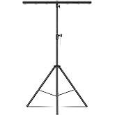 Bloazzup DJ Lights Stand with Round T Bar, Heavy Duty Par Can Tripod | for 7 Lights Stage Light Stand Adjustable Height 41-95 Inch, DJ Lighting Suitable for Stages, Bar, Banquet, Party