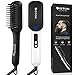 Beard Straightener for Men Ionic Hair straightening Brush Beard/Hair Straightener with Anti-Scald Feature Portable Beard Straightener Comb with LED Display for Home & Travel