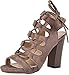 Chase & Chloe Benjamin-1 Women's Open Toe Bondage Lace Up Slingback Chunky Heel Suede Sandals
