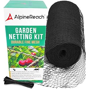 AlpineReach-Garden-Netting-Kit-Bird-Netting-2m-x-20m-Black-Protect-Plants-Fruits-Flowers-Trees-Stops-Animals-Deer-Fencing-Woven-Mesh-Heavy-Duty-Stretch-Durable-Net-Cover-with-Cable-Ties AlpineReach Garden Netting Extra Strong Woven Mesh Bird Netting Heavy Duty Kit 2m x 20m - Protect Plants & Fruit Trees…