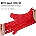 X-Chef Silicone Oven Gloves, Heat Resistant Silicone Oven Mitts, Kitchen Cooking Gloves with Cotton Lining, Silicone Gloves for BBQ Baking Grilling, Dishwasher Safe