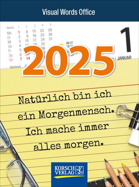 Mua Visual Words Office 2025: TypoArt Tages-Abreisskalender mit