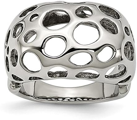 Perfect Jewelry Gift Stainless Steel Polished Circle Cut-out Ring