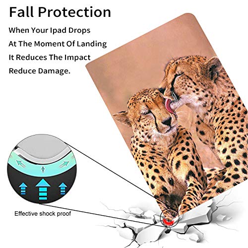 iPad Pro 12.9 Case 2020,AMOOK Adjustable Folio Smart Cover Stand Shockproof TPU Case with Auto Sleep/Wake & Anti-Slide Design for Apple iPad Pro 12.9 Inch 4th Gen- Animal Cheetah Leopard