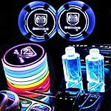 Colorful LED Car Cup Holder Pad Mat for Dodge Auto Interior Atmosphere Lights