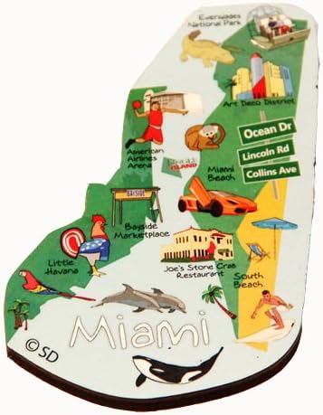 Miami Florida Decowood Jumbo Wood Fridge Magnet