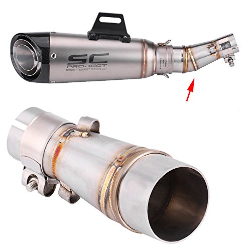Motorcycle Exhaust Pipe Slip On Exhaust Middle Link Pipe Adapter Connector for Kawasaki Z250 Ninja 250 13-16 - Thumbnail 3