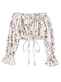 Floerns Women's Off Shoulder Sexy Long Sleeve Crop Top Blouse Multicolor S