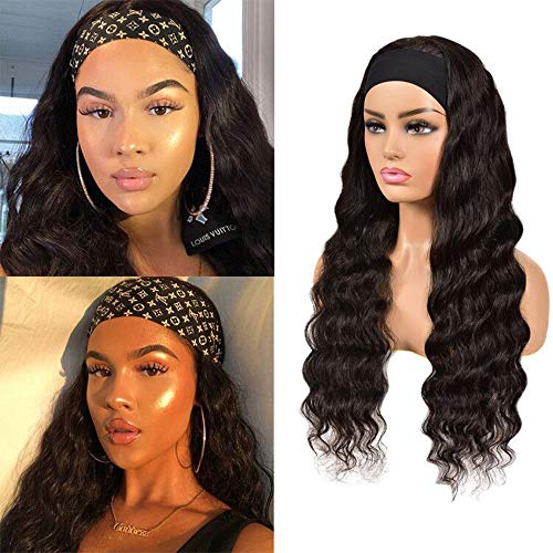 Headband-Wig-Human-Hair-Wigs-Non-Lace-Front-Wigs-Human-Hair-For-Black-Women-Glueless-Machine-Made-Loose-Deep-Wave-Headband-Wigs-Natural-Color-150-Density-20-Inch-Loose-Deep