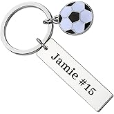 Personalized Engraved Soccer Keychain, Custom Unisex Stainless Steel Soccer Gift, Soccer Jewelry, Gift for Boy and Girl Soccer Players