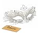 Coxeer Women Masquerade Mask Halloween Mardi Gras Party Mask (White)